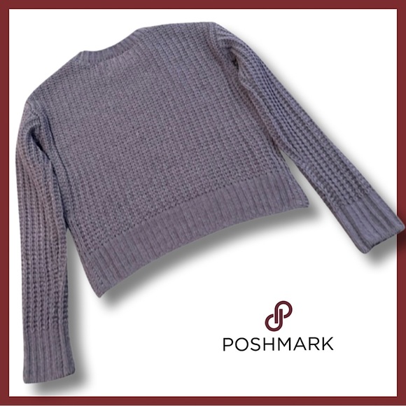 NWOT Candie's Chenille Dusty Mauve Chunky Ribbed Cropped Sweater, Size XS - Picture 2 of 8